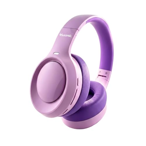 Hybrid Active Noise Cancelling Headphones, 72H Play Time, Deep Bass Bluetooth 6.0, Over Ear ANC Headphones Wireless for Girls Ladies Travel/Airplane/Office (Purple)