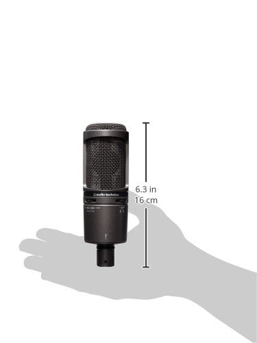Audio-Technica AT2020USB+ Cardioid Condenser USB Microphone, with Built-in Headphone Jack & Volume Control, Perfect for Content Creators (Black)