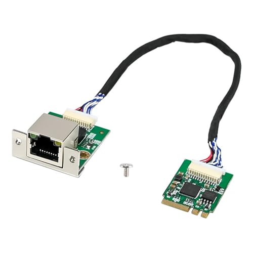 M.2 A+E Key to 2.5G Ethernet Adapter - NIC with Intel I226V, 100/1000/2500 Mbps RJ45 Stable Connection Cable Length 20cm, Compatible with OpenWRT | Windows | Linux | Server | PC | SBC (A+E with Screw)