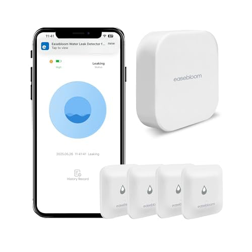 Water Leak Detector for Home, Hub & Mini Sensor 4-Pack