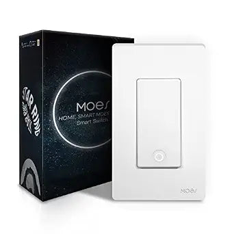 MoesGo 2nd Gen WiFi Smart Light Switch, Star Ring Backlight, White 1 Gang