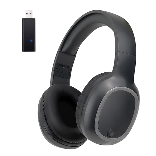 Bluetooth Headphones for TV & PC with USB Transmitter & 3.5mm(Black)