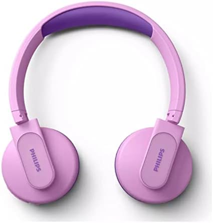 PHILIPS K4206 Kids Wireless On-Ear Headphones, Bluetooth + Cable Connection, 85dB Limit for Safer Hearing, Built-in Mic, 28 Hours Play time, Parental Controls via Headphones, pink