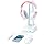 PHNIXGAM RGB Headphone Stand with 3.5mm AUX and 3 Port USB 2.0 Hub, White