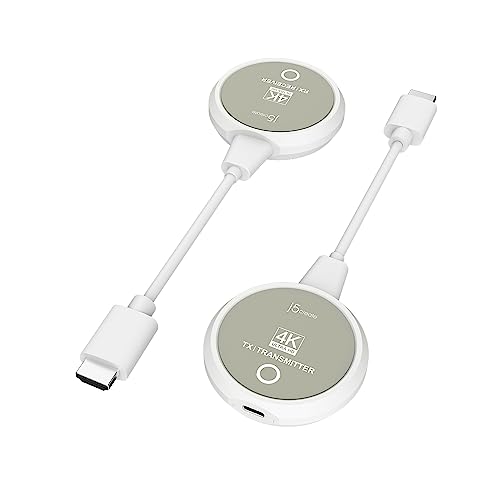 j5create ScreenCast 4K Wireless HDMI Transmitter and Receiver, Wireless HDMI Extender, Support 4K30Hz / 1080p60Hz, 2.4/5GHz, from Laptop/PC/Player/TV Box to Monitor/Projector/TV (JVAW75)