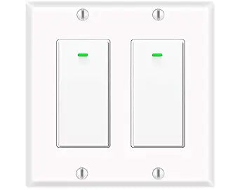 Smart Light Switch, Compatible with Alexa, Google Assistant, IFTTT, WiFi Light, Neutral Wire Required, Schedule Setting APP Remote Control, ETL, No Hub Required (2 Gang Smart Switch)