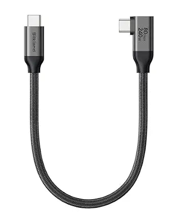 Silkland 80Gbps Right Angle USB 4 Cable for Thunderbolt 5 Cable 240W 1FT