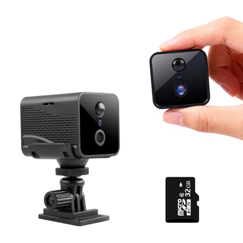 Wireless Small Indoor Security Camera, 32GB SD Card No Monthly Fee