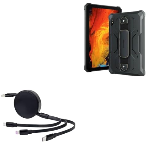 BoxWave Cable Compatible with Blackview Active 8 Pro - AllCharge PD miniSync (100W), Retractable High-Speed Charging Portable USB Cable - Jet Black