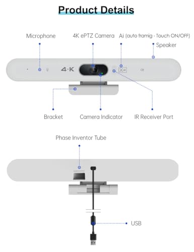 Conference Room Camera, 4K AI Conference Webcam with | Computer Access - Image 6