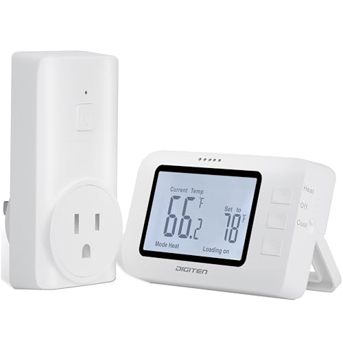 Wireless Thermostat for House, SENSTREE Remote Temperature Controller, Temperature Control Plug, Support Heating/Cooling Mode, for Window A/C, Fan, Space Heater,in Home,Baby Room, Attic, Garage