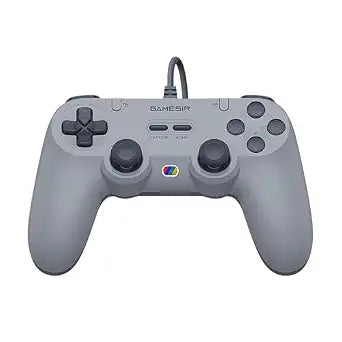 GameSir Tegenaria Lite Wired Game Controller For Switch, Android, iOS, PC, Steam With Retro 90s Design, Hall Effect Sticks, 1000Hz Polling Rate, Dual Rumble Motors, Mappable Back Buttons, Ultra-Low Latency, Ergonomic Design -Retro Gray