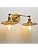 Phansthy 2 Lights Wall Sconce Antique Finished Bathroom Vanity Light with Switch and Dual 7.87 Inches Flat Metal Lampshade (Antique)