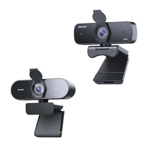 4K Webcam Dual Pack with Sony Sensor – Auto Focus, Privacy Cover, Dual Mics – USB Plug & Play, Ultra HD for Streaming, Zoom, Teams, Online Teaching & Video Calls
