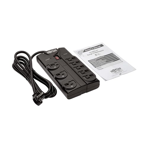 Eaton Tripp Lite TLP808B Black Flat Plug Surge Protector 8 Outlets
