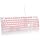 Quiet Keyboard Wired Membrane Keyboard Pink, Full Size 104 Keys Typewriter Key Board with Number Pad, White LED Backlit, Round Keycaps, Cute Computer Keyboards (Pink)