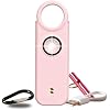 VOLTEK Personal Safety Alarm + Whistle Set for Women - Extra Loud (135 dB), LED Strobe Light, USB-C Rechargeable, Alert for Doors, Windows - Compact & Lightweight - Carabiner Included (Pink)