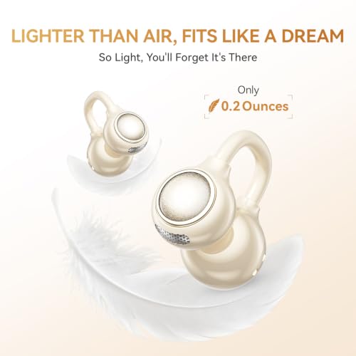 Open Ear Clip On Earbuds Wireless Headphones with Mirror(Skin)