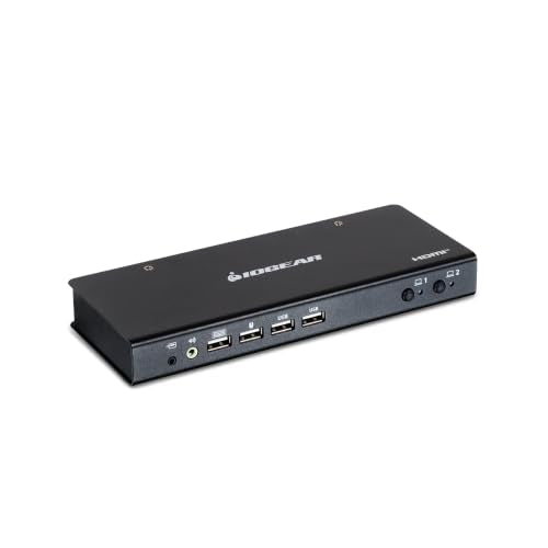 IOGEAR 2-Port 4K Dual View KVMP Switch with HDMI Connection, USB 2.0, and Audio