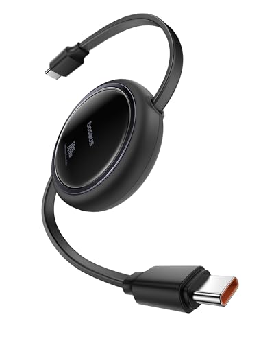 Baseus USB C to USB C Cable, 100W Retractable USB C 5A Fast Charging Cable