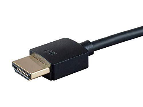 Monoprice High Speed HDMI Cable - Certified Premium, 4K@60Hz, HDR, 18Gbps, 36AWG, YUV, 4:4:4, 1 Feet, Black - Ultra Slim Series