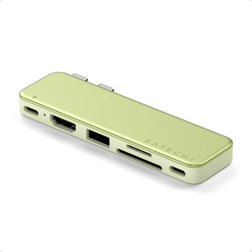 Satechi 6-in-2 USB-C Snap Hub, 4K/60Hz HDMI, for MacBook Neo, Citrus