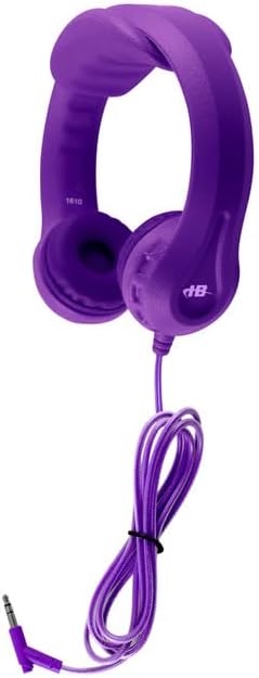 HamiltonBuhl Flex‑Phones Kids Foam Headphones 20‑Pack – Durable EVA Foam, Volume‑Limited 85 dB, Chew‑Resistant Dura‑Cord, Safe BPA‑Free Design for Classroom Use – Purple