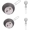 Ultralight Panda Titanium Sierra Cup with Titanium Spoon Set,Camping Cups Camping Cookware for Camping and Backpacking with Foldable Handle(300ml and 500ml)