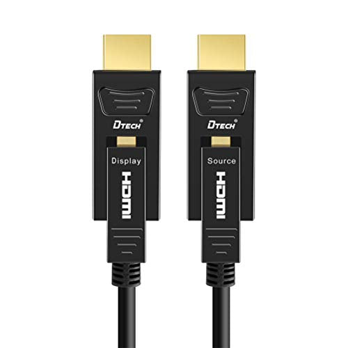 DTECH Fiber Optic HDMI Cable 100 Feet 4K 60Hz 444 Chroma Subsampling 18Gbps High Speed Ultra HD 100ft Micro HDMI to Standard HDMI Cord Removable Ends Compatible with TV Projector Computer Monitor - Image 6