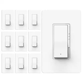 ThunderWay 10 Pack TRIAC LED Dimmer Switch, Single Pole/3-Way, 120V, White