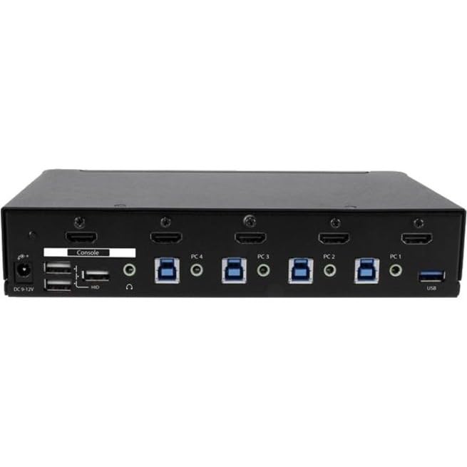 StarTech 4-Port HDMI KVM Switch, Full 1080p, USB 3.0 Hub, 3.5mm Audio, TAA