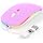 LED Wireless Mouse, RGB Rechargeable Bluetooth Wireless Mouse for MacBook Pro Air Mac iPad PC Laptop, Silent Optical USB C Mice with Jiggler Mouse Mover for Keep Computer Awake, Purple
