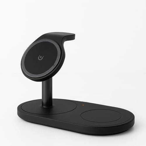 3 in 1 Wireless Charger for iPhone, Apple Watch, AirPods – Charging Station Stand for Multiple Devices, Fast Wireless Charging Dock for iPhone 12+, Watch Series, AirPods Pro (Black) - Image 2
