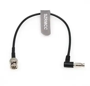 SZRMCC High Density HD Right Angle Micro BNC Q4 to Standard BNC 75 Ohm UHD 4K Video Coaxial Cable for Blackmagic Video Assist 5″ 12G-SDI HDR Monitor (1m)