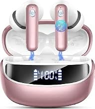 Wireless Earbuds, Bluetooth 5.4 Headphones, in-Ear Earphones with 4 ENC Mics Deep Bass Stereo, 40H Playtime LED Display Mini Charging Case Ear Buds, IP7 Waterproof Wireless Headphones for Android iOS - Image 1