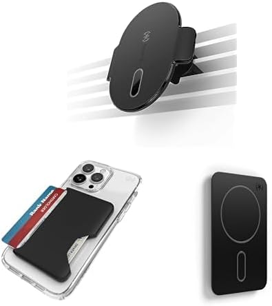 Speck 3?‘Piece MagSafe Bundle: ClickLock Car Vent Mount + MagSafe Wallet (1?? Cards) + Everywhere Mount ??Ultra?‘Secure No?‘Slip Interlock, 360° Adjustable, Soft?‘Touch, Scratch?‘Resistant ??Black