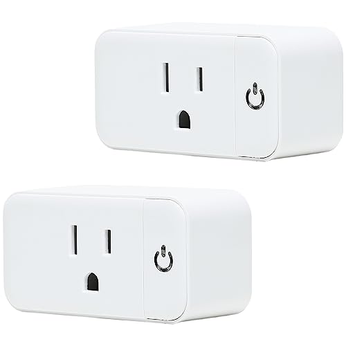 Smart Plug - 2 Pack 2.4G Wi-Fi Outlet Works with Echo, Alexa & Google Home | Smart Plug with Timer, Remote, Voice & Group Controller | No Hub Required