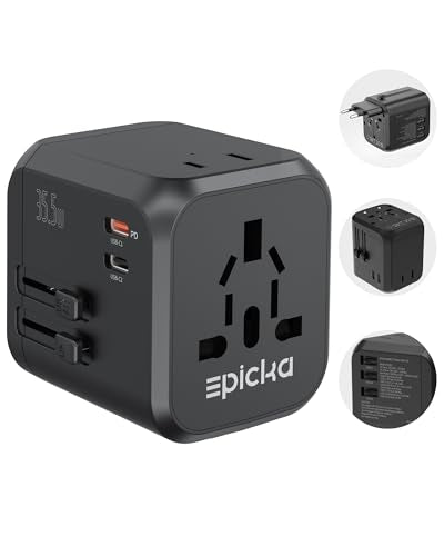 EPICKA PD 35W Universal Travel Adapter, 2AC/2USB-C/3USB-A