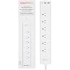 Amazon Basics Smart Plug Power Strip with 6 Individually Controlled Outlets and 3 USB Ports (2 USB-A and 1 USB-C), WiFi, Works with Alexa Only, 2.4 GHz, No Hub Required, White