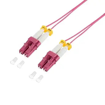 LogiLink FS4LC00 - Extra Thin OM4 Fibre Optic Patch Cable LC-LC Duplex, 0.5 m