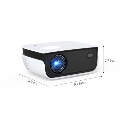 Mini Projector, NICPOW Upgrade Portable Outdoor Movie Projector, 1080P and 200" Supported Small Projector Compatible with TV Stick, Phone, PS5, HDMI, USB for Home, Bedroom, Gaming, Outdoor Use