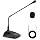 Desktop Gooseneck Wired Microphone System - Table Mounted Corded Voice Condenser Mic with Pop Filter - XLR to 1/4'' Sound Cord - for Karaoke, Conference, Studio Audio Recording - Pyle PDMIKC5 Black