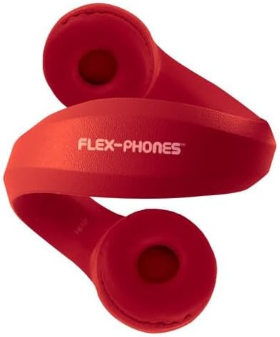 HamiltonBuhl Flex‑Phones Kids Foam Headphones 42‑Pack – Durable EVA Foam, Volume‑Limited 85 dB, Chew‑Resistant Dura‑Cord, Safe BPA‑Free Design for Classroom Use – Red