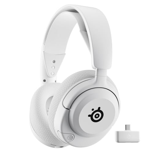 SteelSeries Arctis Nova 5P Wireless Multi-System Gaming Headset — White — Neodymium Magnetic Drivers — 100+ Audio Presets — 60 HR Battery — 2.4GHz or BT — Gen2.X Mic — PS5, PS4, PC, Switch, Mobile