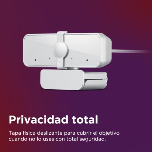 Lenovo 310 FHD Webcam, 1080p, FHD Resolution @30 FPS, Plug-and Play USB Connectivity, 1.8M Cable, 2 Integrated Microphones, External Privacy Shutter, White