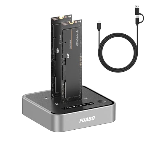 M.2 Duplicator Dual Bay NVMe SSD Cloner with USB-C, 20Gbps USB 3.2 Gen 2X2 Tool-Free M Key PCIE NVMe SSD Reader Docking Station
