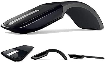 Wireless Mouse Foldable Folding Mice for Microsoft Laptop PC Mac Black