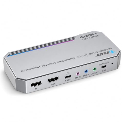 OREI 4K Capture Card for Streaming USB 3.0 Loop-Out Audio Mixing UVCUAC HDR