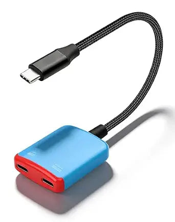 CERRXIAN AR Glasses Adapter, USB C Male to Dual USB C Female Splitter, 100W PD Fast Charging, 8K@60Hz Video Output for AR Glasses, Steam Deck, ROG Ally, Switch, Phone, Table, Notebook