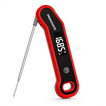 Professional Instant Read Digital Food Thermometer, Red